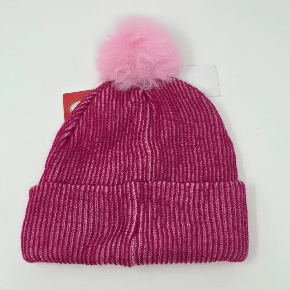 Nintendo Super‎ Mario Bros. Princess Peach Pink Winter Pom Beanie Hat Cap Girls